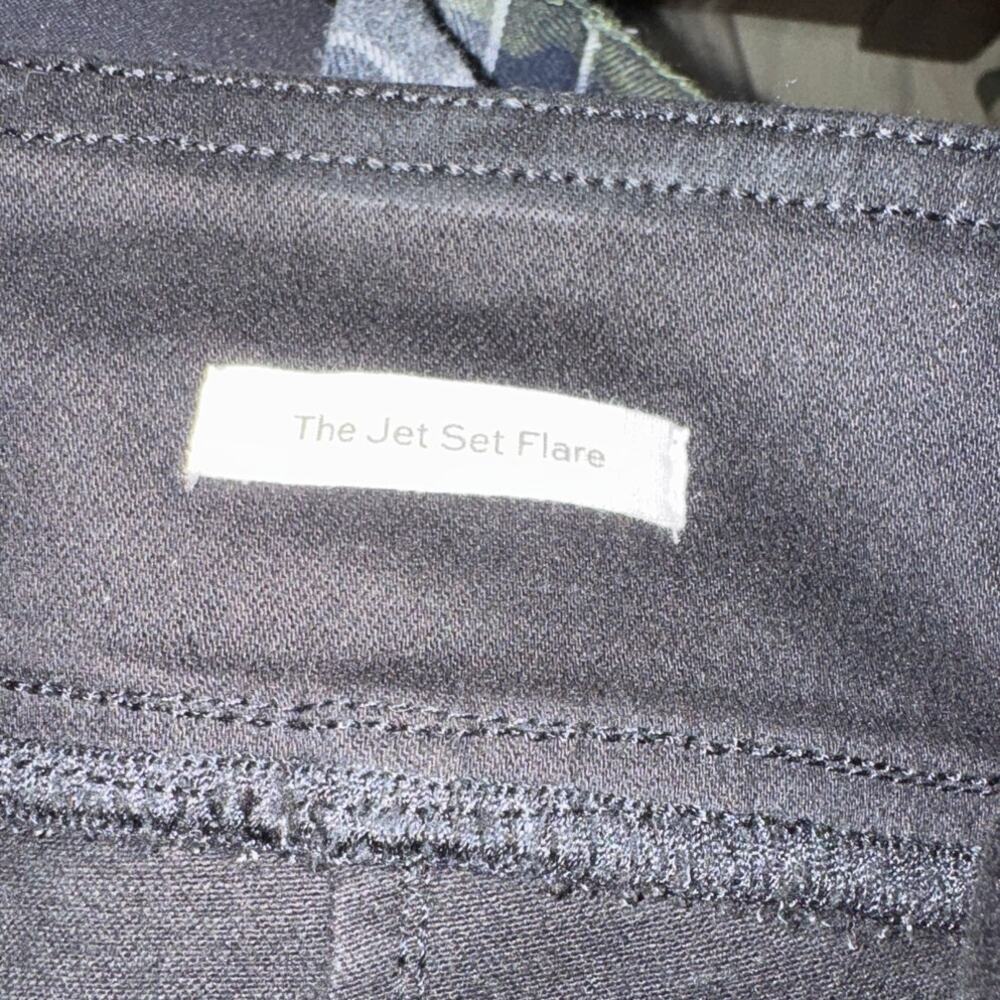FRAME NWT $228 JetSet Coated Hi Rise Black Flare Pull-on Jean Size 2 - Picture 8 of 10